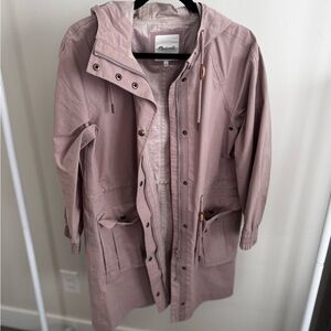 MADEWELL Mauve Hooded Women's Rain Jacket